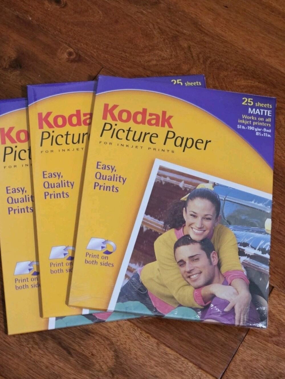 3 NEW Kodak Picture Photo Paper 8.5" x 11" MATTE  51lb 25 Sheets NEW Sealed